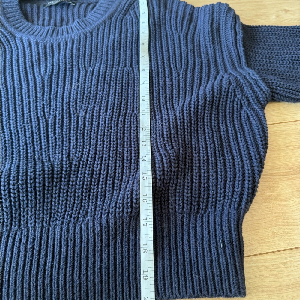 Banana Republic Navy Chunky Knit Sweater S Organic Cotton Coastal Core - Picture 6 of 6
